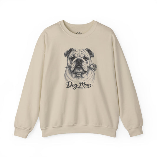 English Bulldog Dog Mom Sweatshirt (Rose Collection)