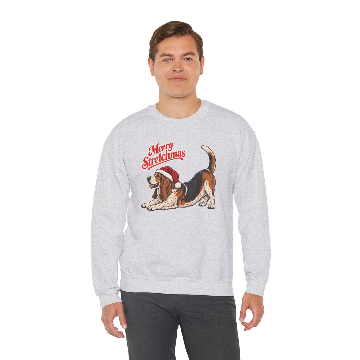 Basset Hound Christmas Sweatshirt | Merry Stretchmas