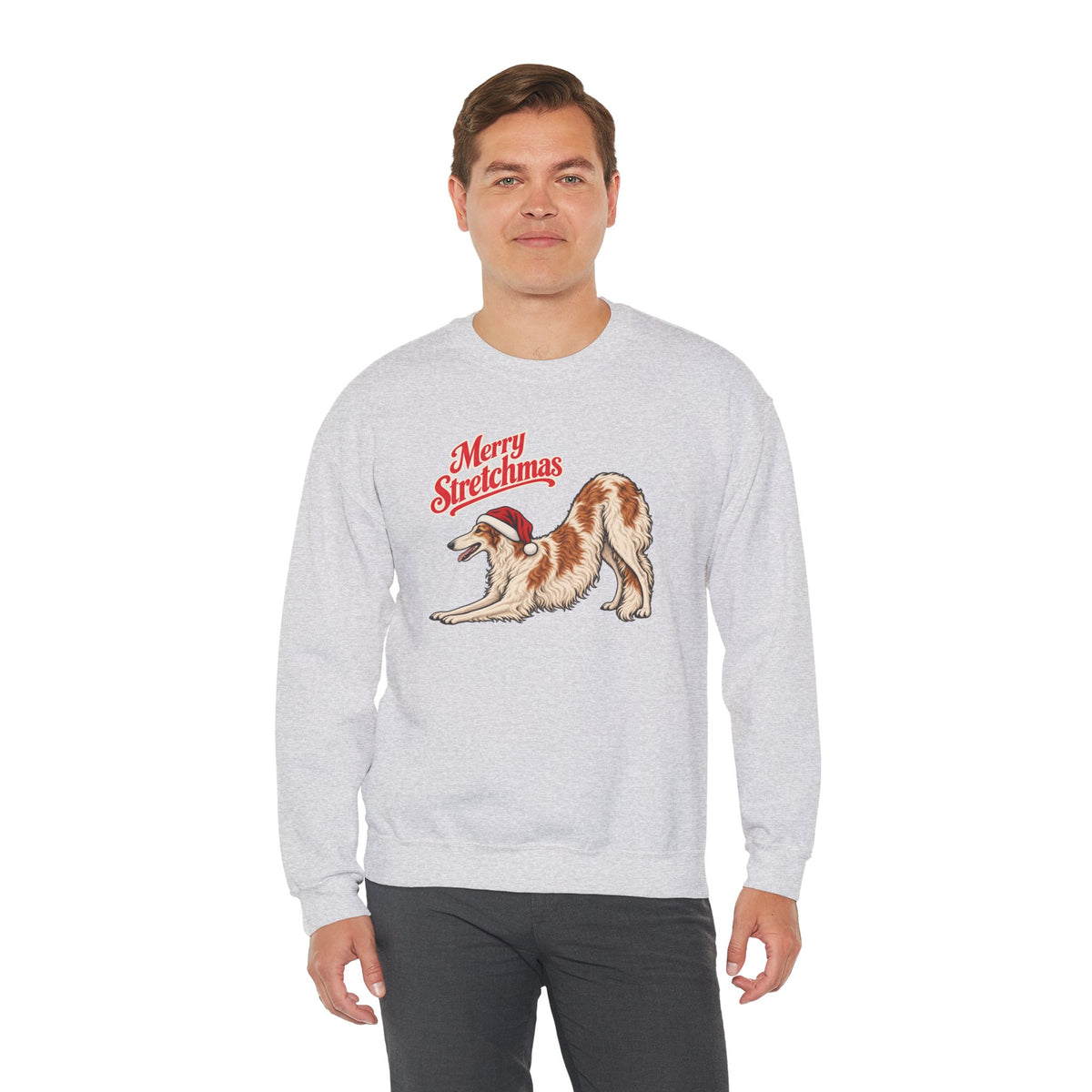Borzoi Christmas Sweatshirt | Merry Stretchmas
