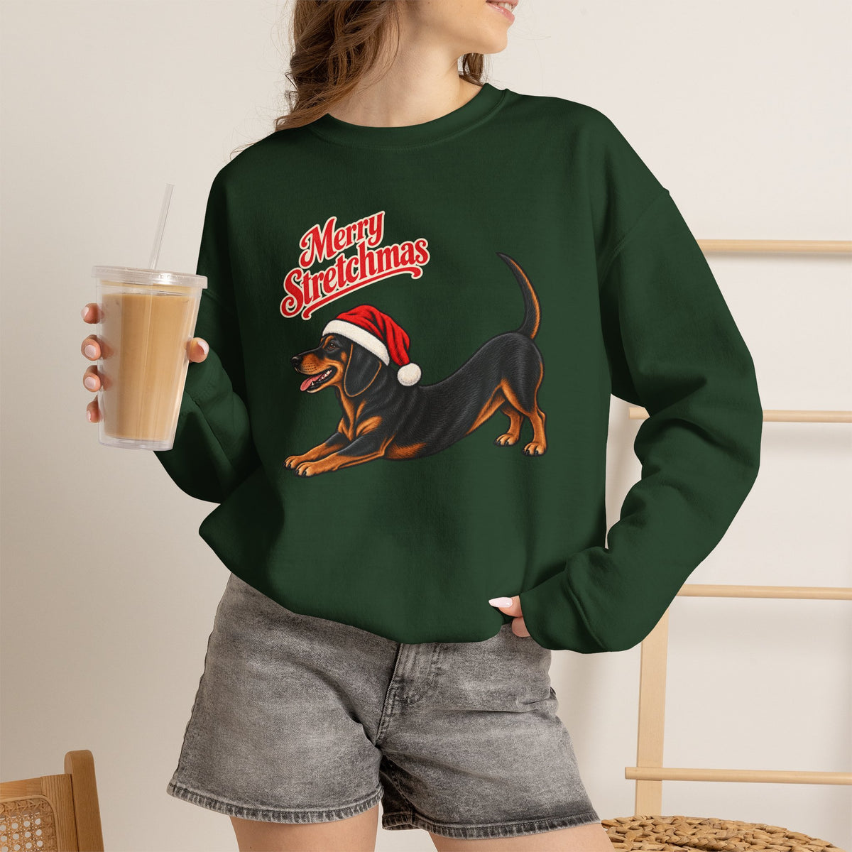 Dachshund Christmas Sweatshirt | Merry Stretchmas
