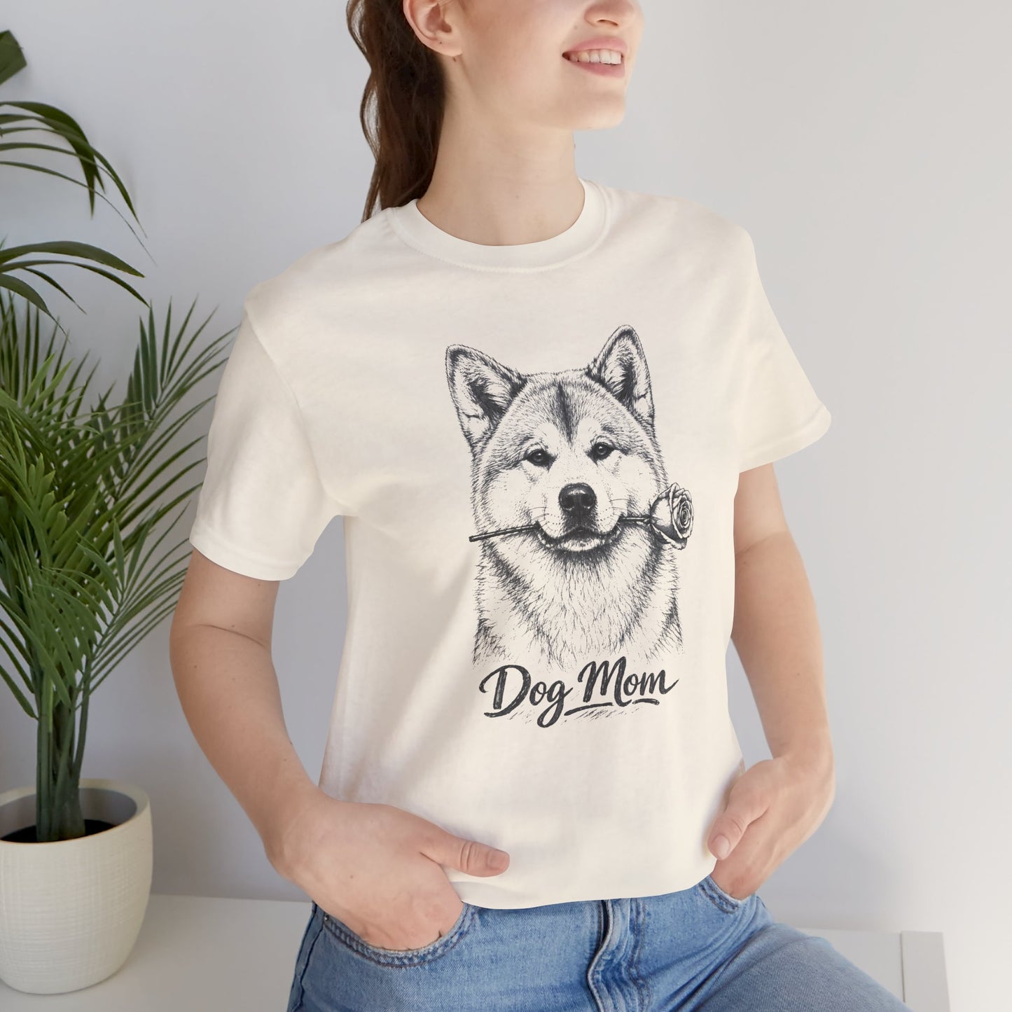 Akita Dog Mom T-Shirt (Rose Collection)