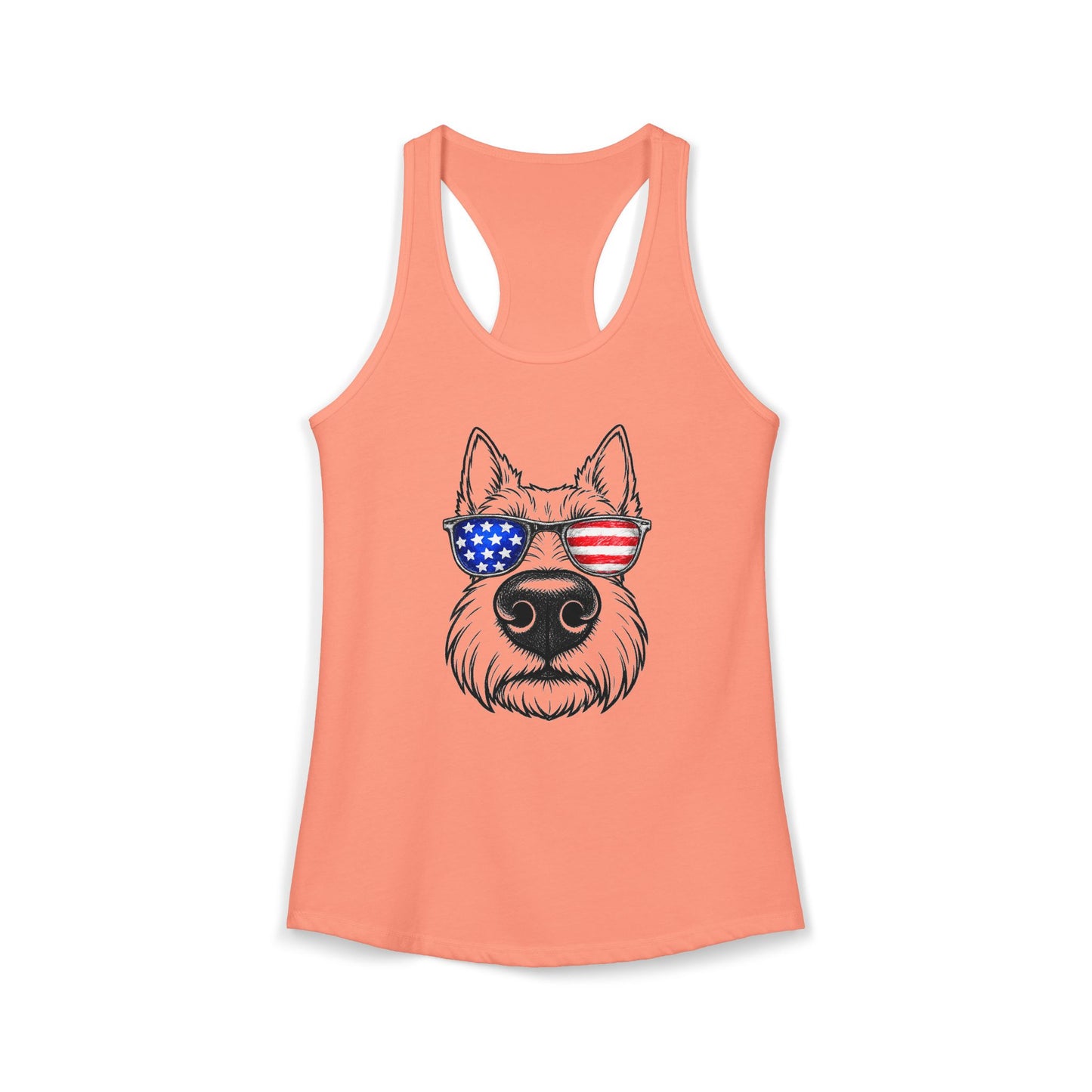 Red, White & BOOP Scottish Terrier - Women's Racerback Tanktop