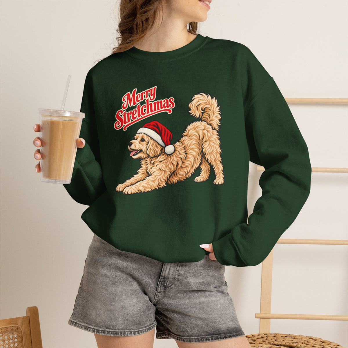 Maltipoo Christmas Sweatshirt | Merry Stretchmas