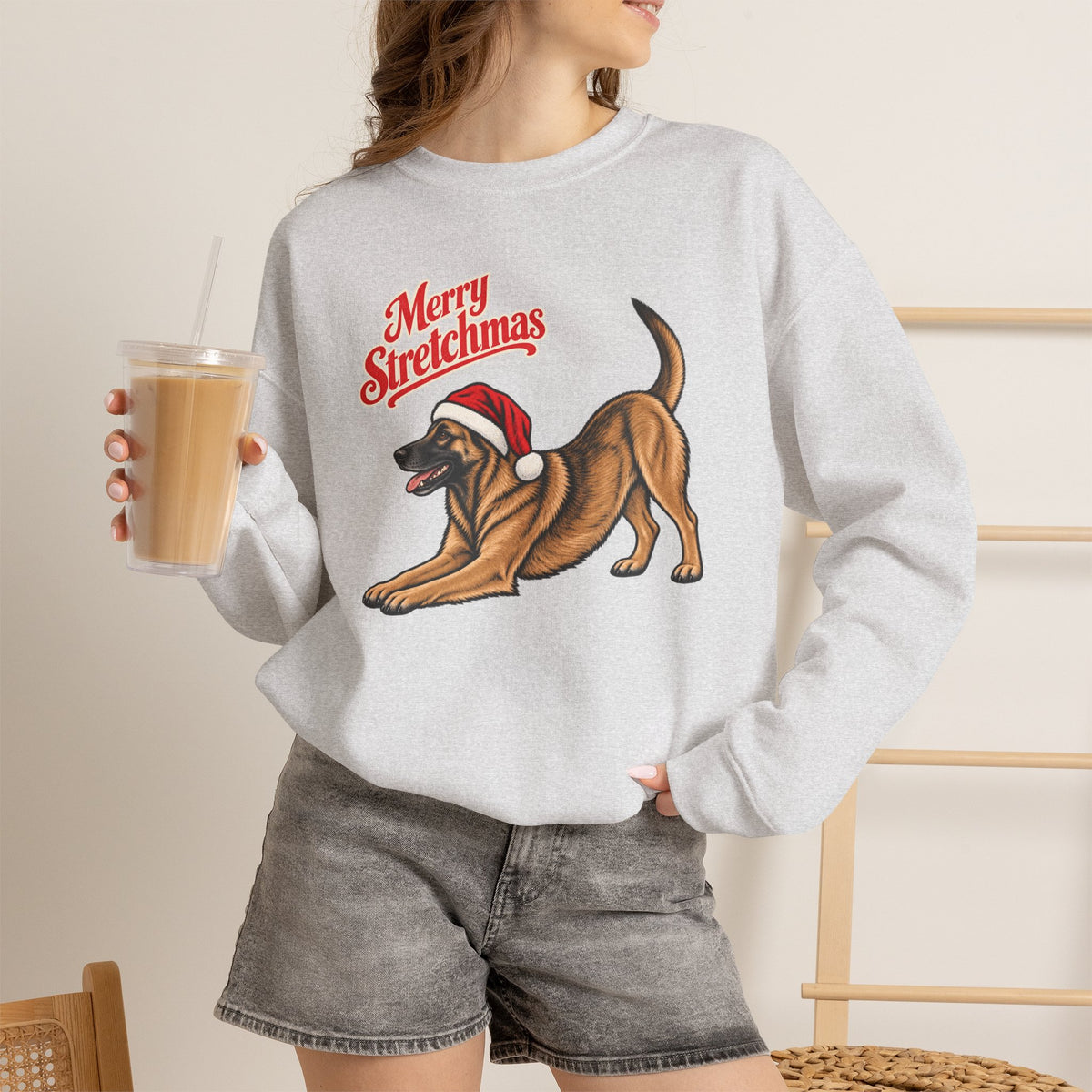 Belgian Malinois Christmas Sweatshirt | Merry Stretchmas