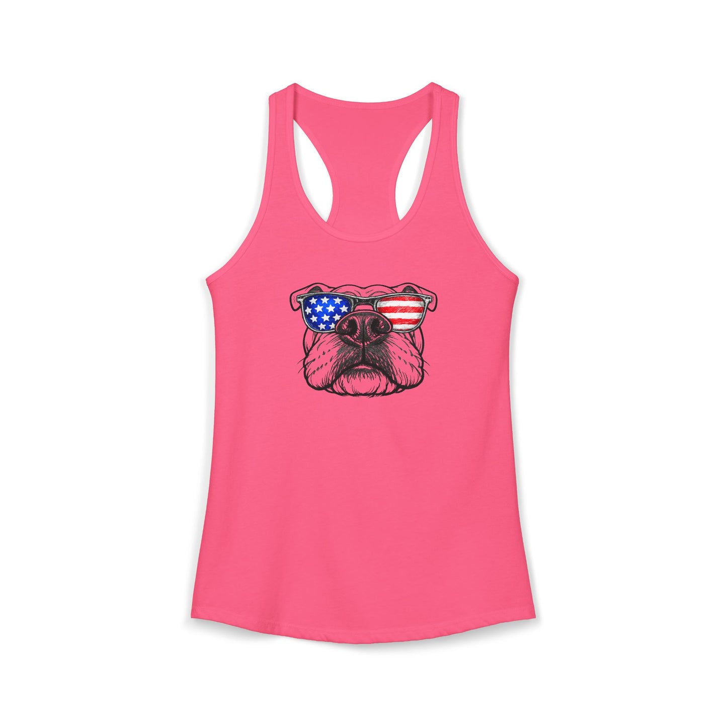 Red, White & BOOP English Bulldog - Women's Racerback Tanktop