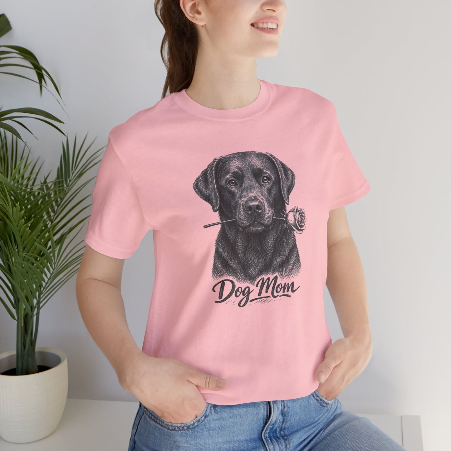 Chocolate Labrador Retriever Dog Mom T-Shirt (Rose Collection)
