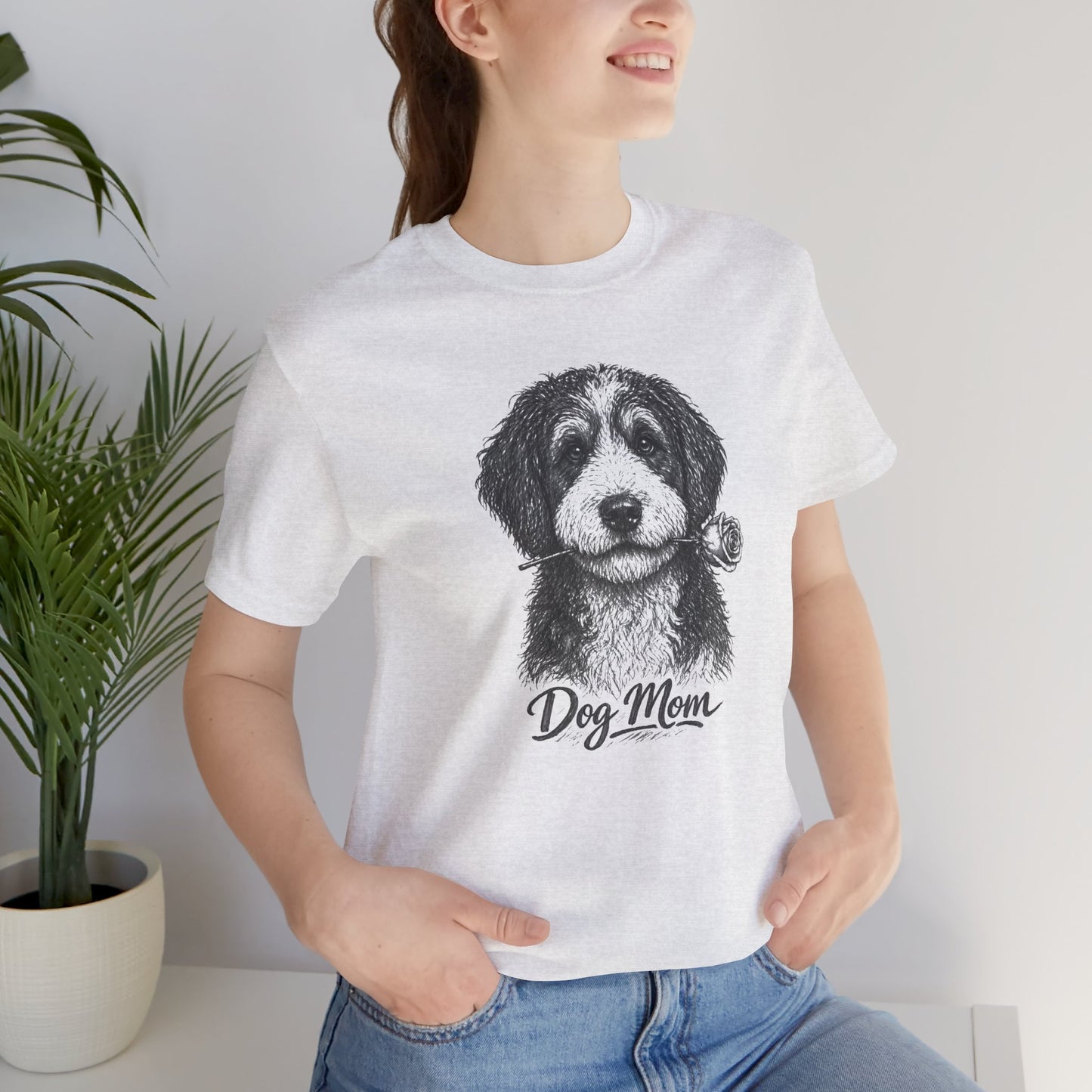 Bernedoodle Dog Mom T-Shirt (Rose Collection)