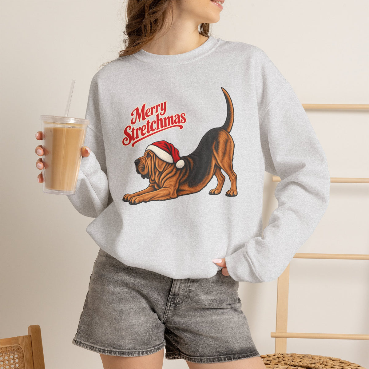 Bloodhound Christmas Sweatshirt | Merry Stretchmas
