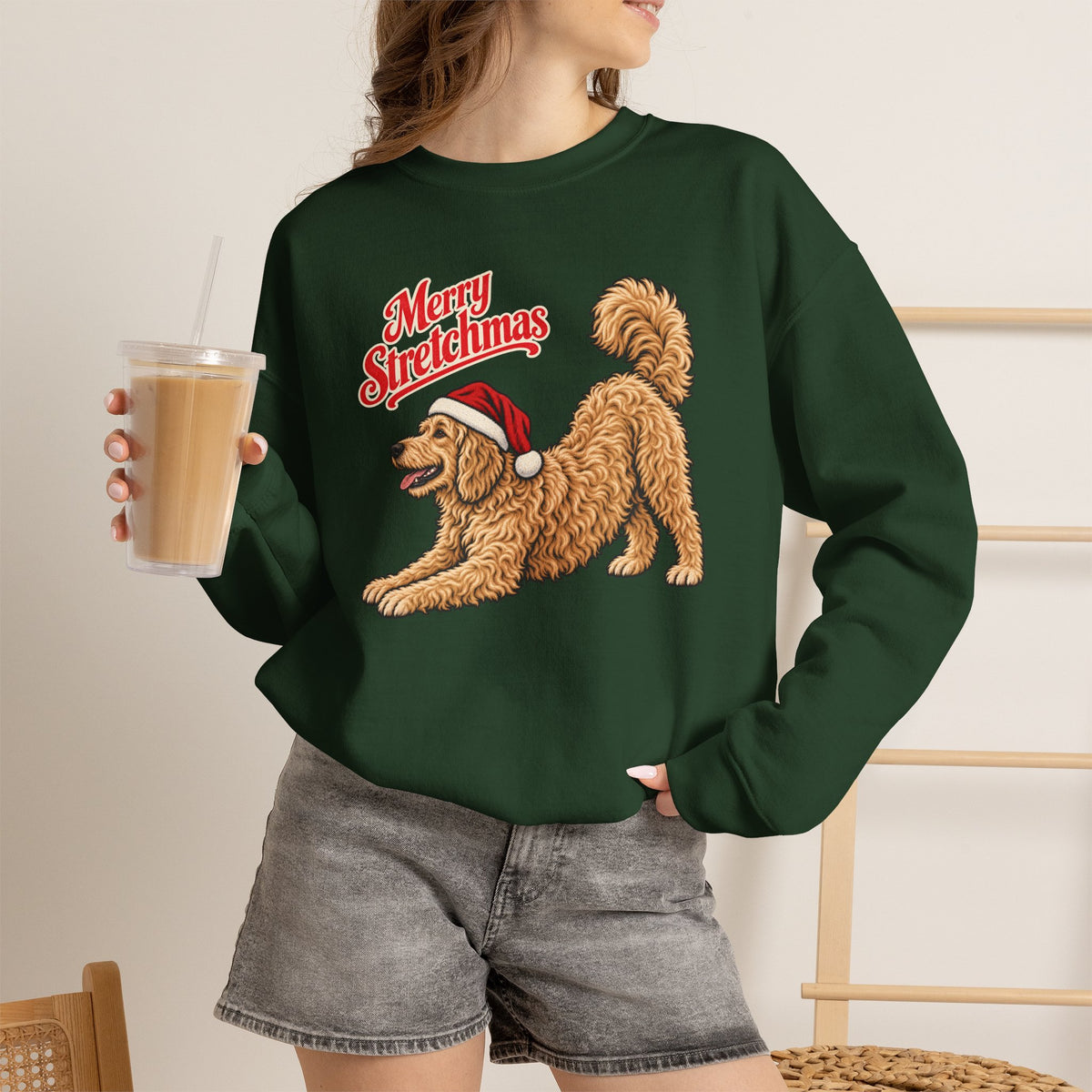 Goldendoodle Christmas Sweatshirt | Merry Stretchmas