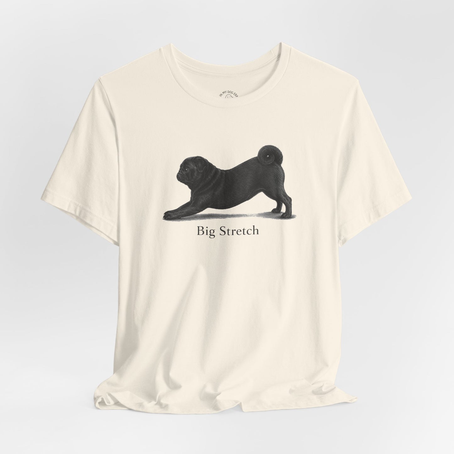 Big Stretch Black Pug T-Shirt