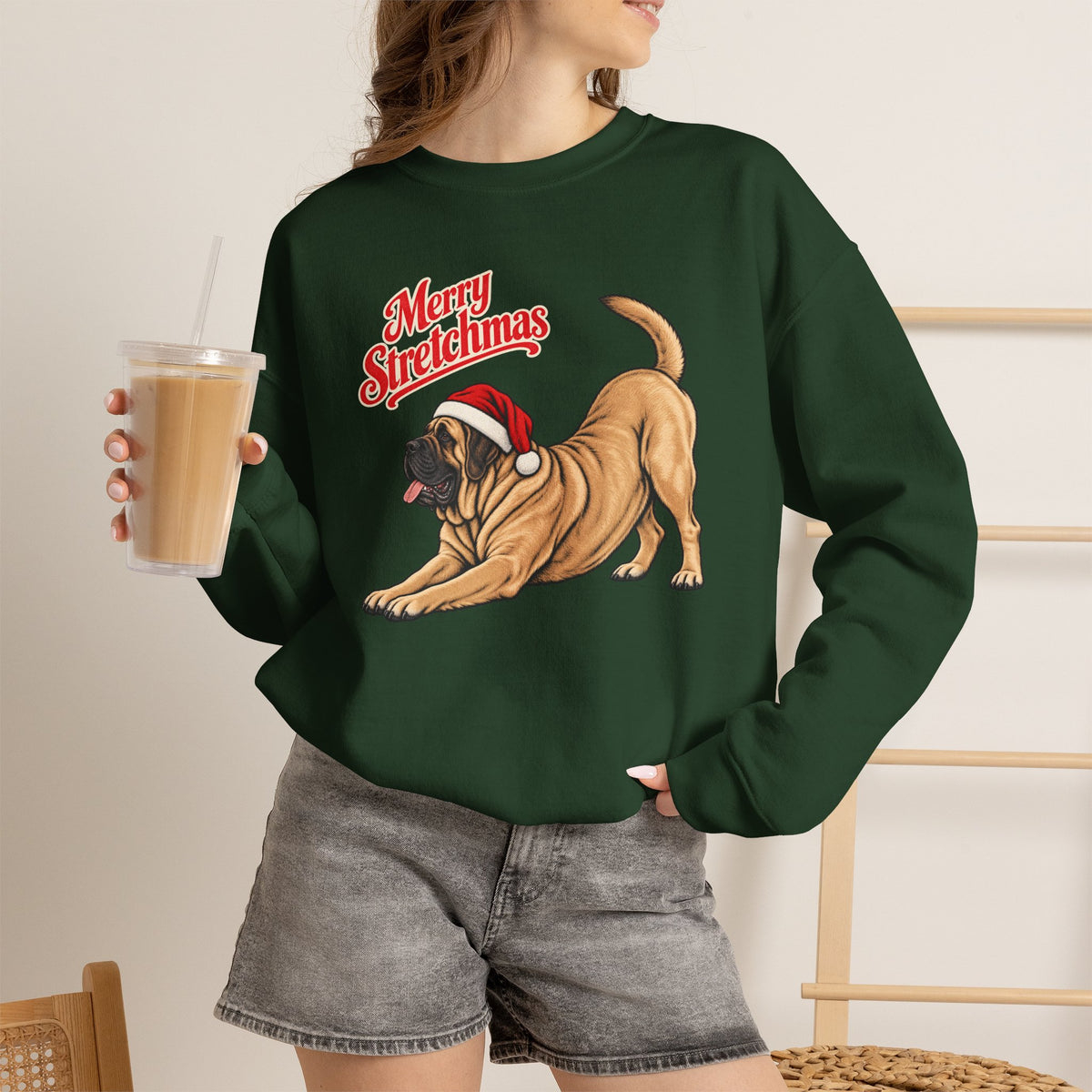 English Mastiff Christmas Sweatshirt | Merry Stretchmas