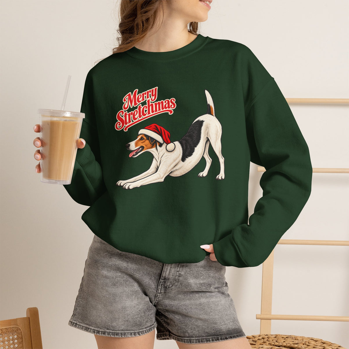 Smooth Fox Terrier Christmas Sweatshirt | Merry Stretchmas