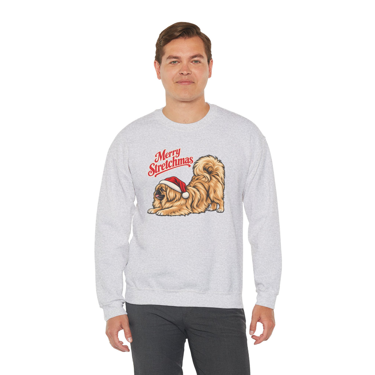 Pekingese Christmas Sweatshirt | Merry Stretchmas