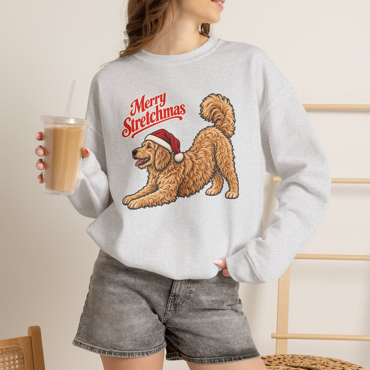 Goldendoodle Christmas Sweatshirt | Merry Stretchmas