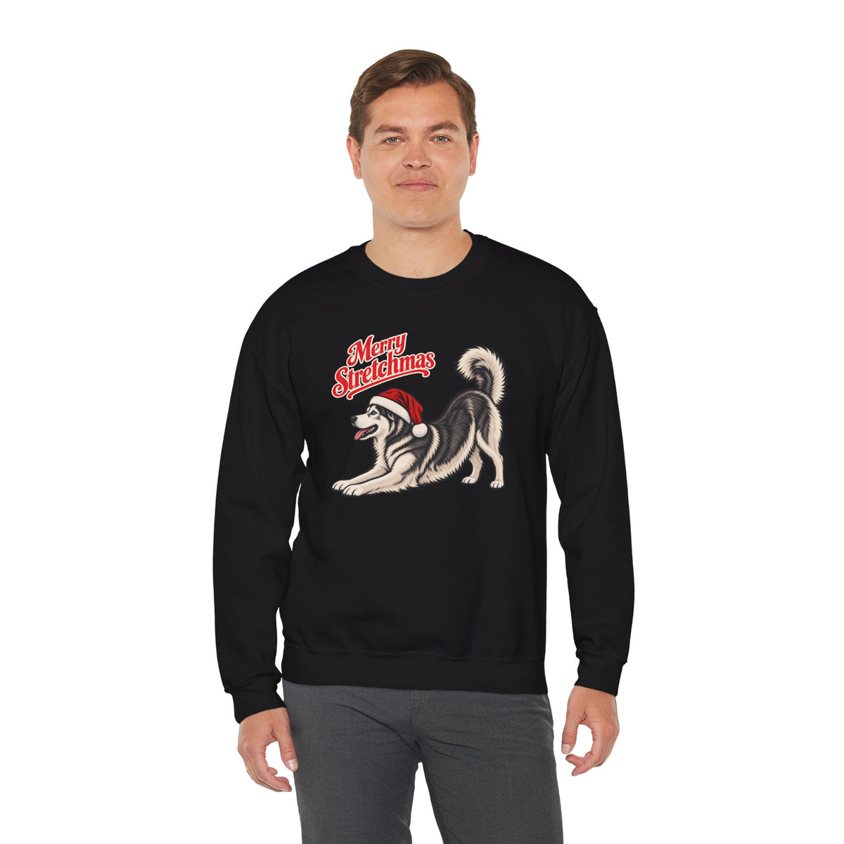 Husky Christmas Sweatshirt | Merry Stretchmas