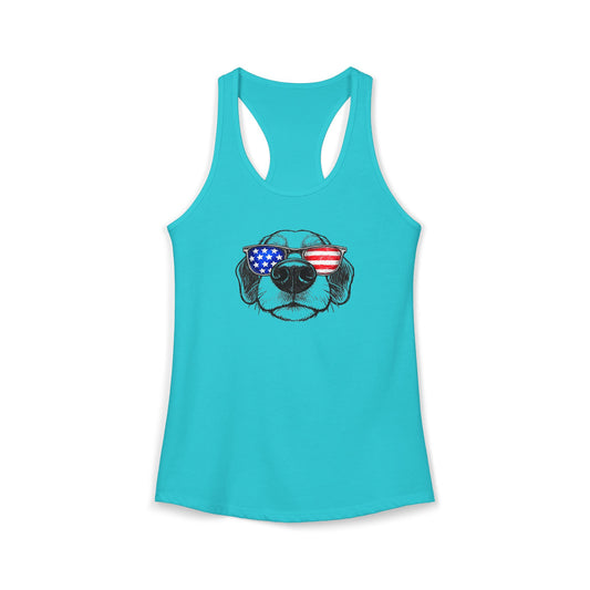 Red, White & BOOP Beagle - Women's Racerback Tanktop
