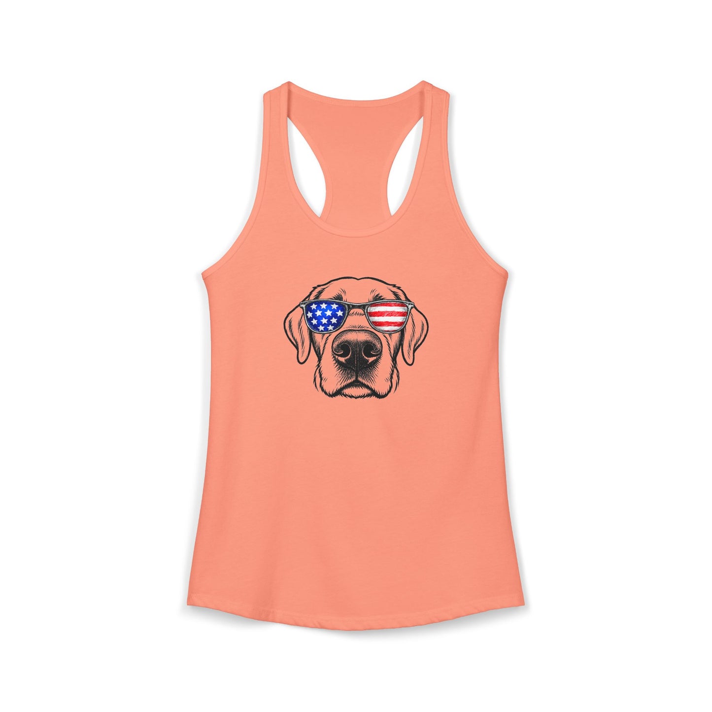 Red, White & BOOP Chocolate Labrador Retreiver - Women's Racerback Tanktop