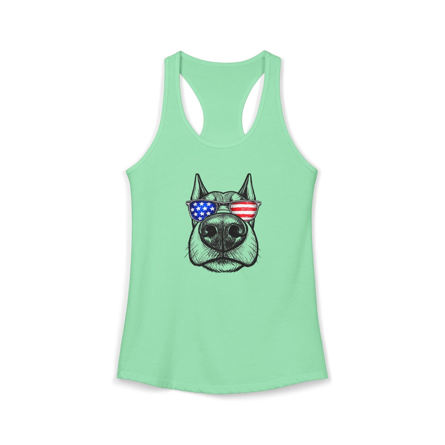 Red, White & BOOP Doberman - Women's Racerback Tanktop (Cropped Ears)