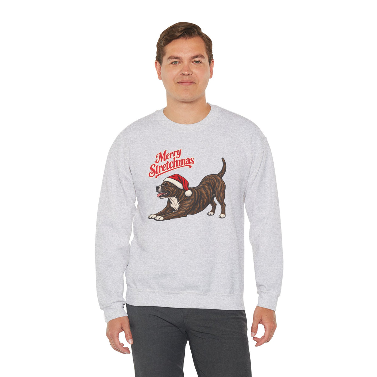 Staffordshire Bull Terrier Christmas Sweatshirt | Merry Stretchmas