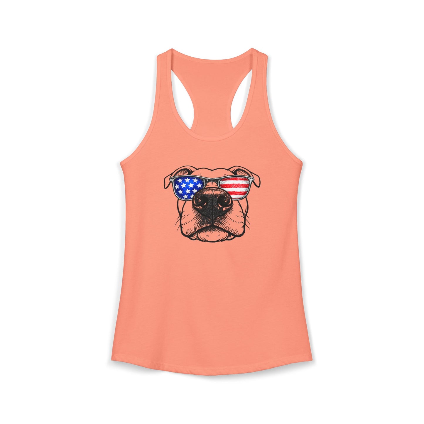 Red, White & BOOP Pit Bull - Women's Racerback Tanktop (Natural Ears)