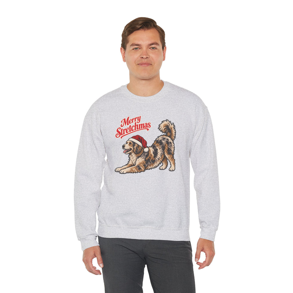Aussiedoodle Christmas Sweatshirt | Merry Stretchmas