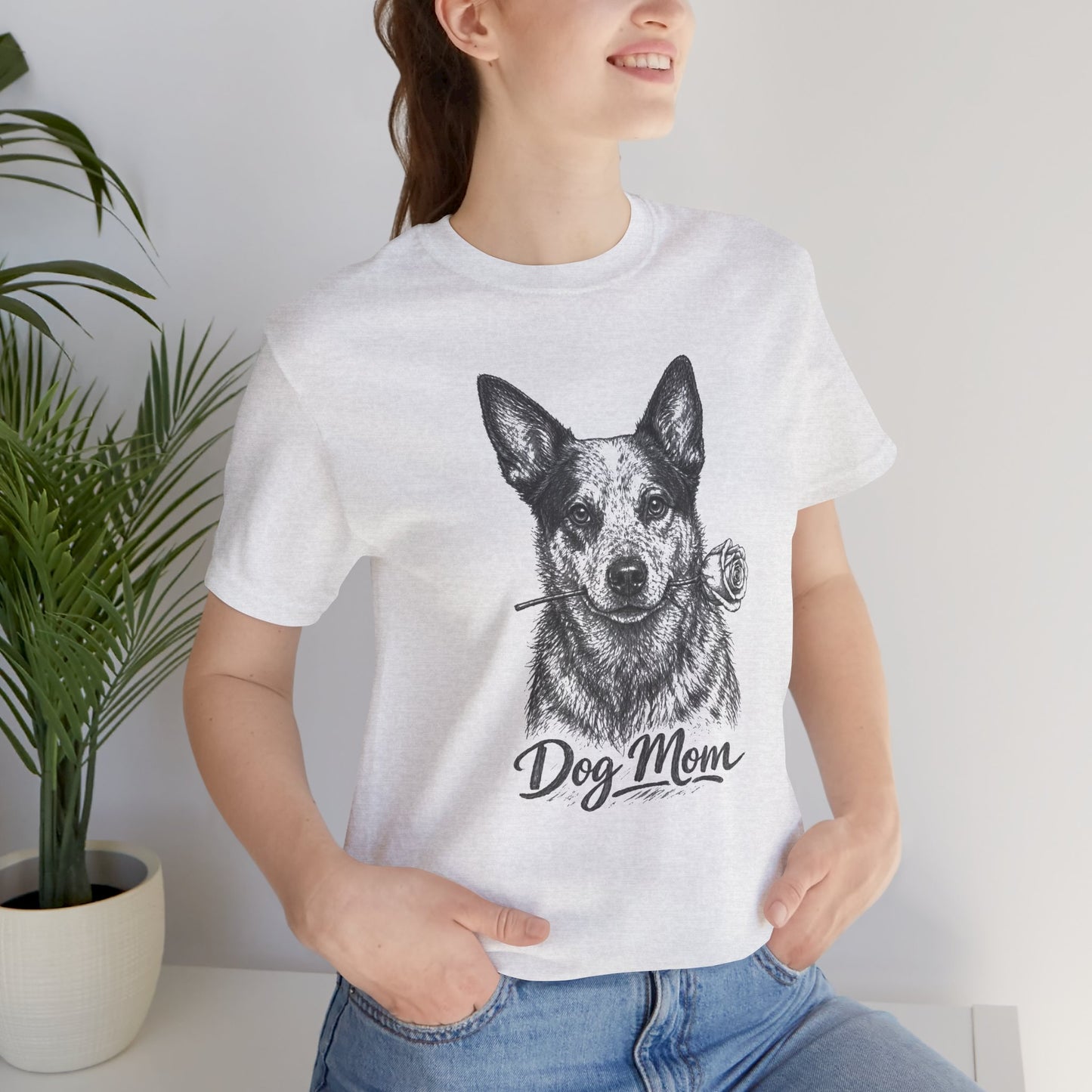 Australian Cattle Dog Heeler Dog Mom T-Shirt (Rose Collection)