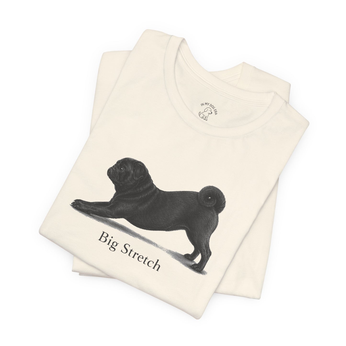 Big Stretch Black Pug T-Shirt