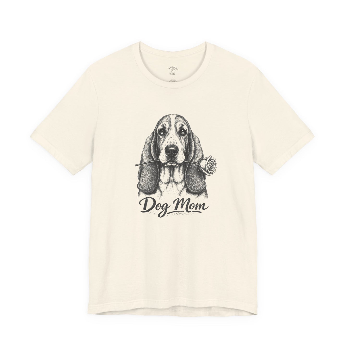Basset Hound Dog Mom T-Shirt (Rose Collection)