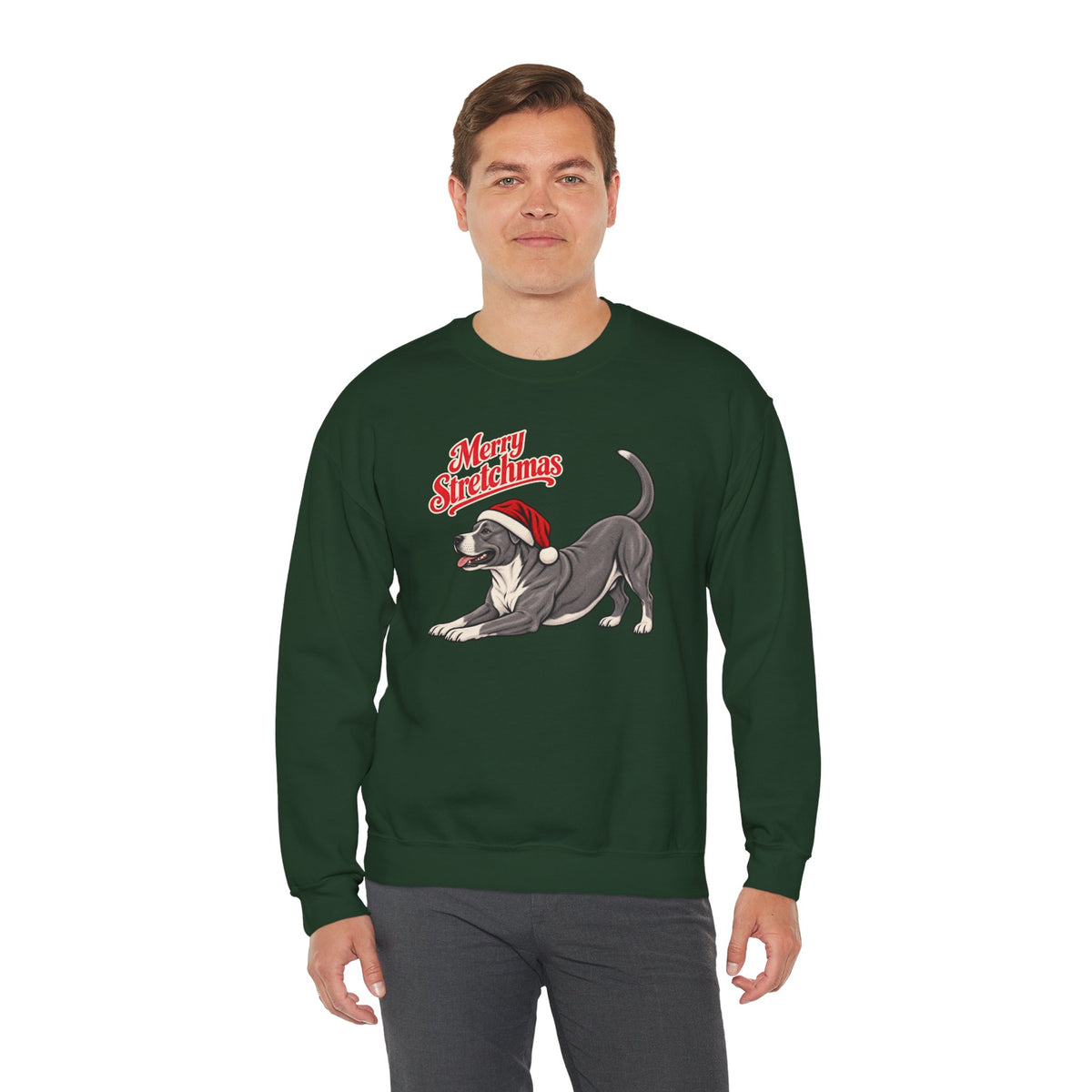 American Staffordshire Terrier Christmas Sweatshirt | Merry Stretchmas