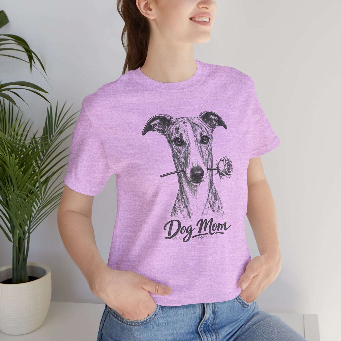 Whippet Dog Mom T-Shirt (Rose Collection)