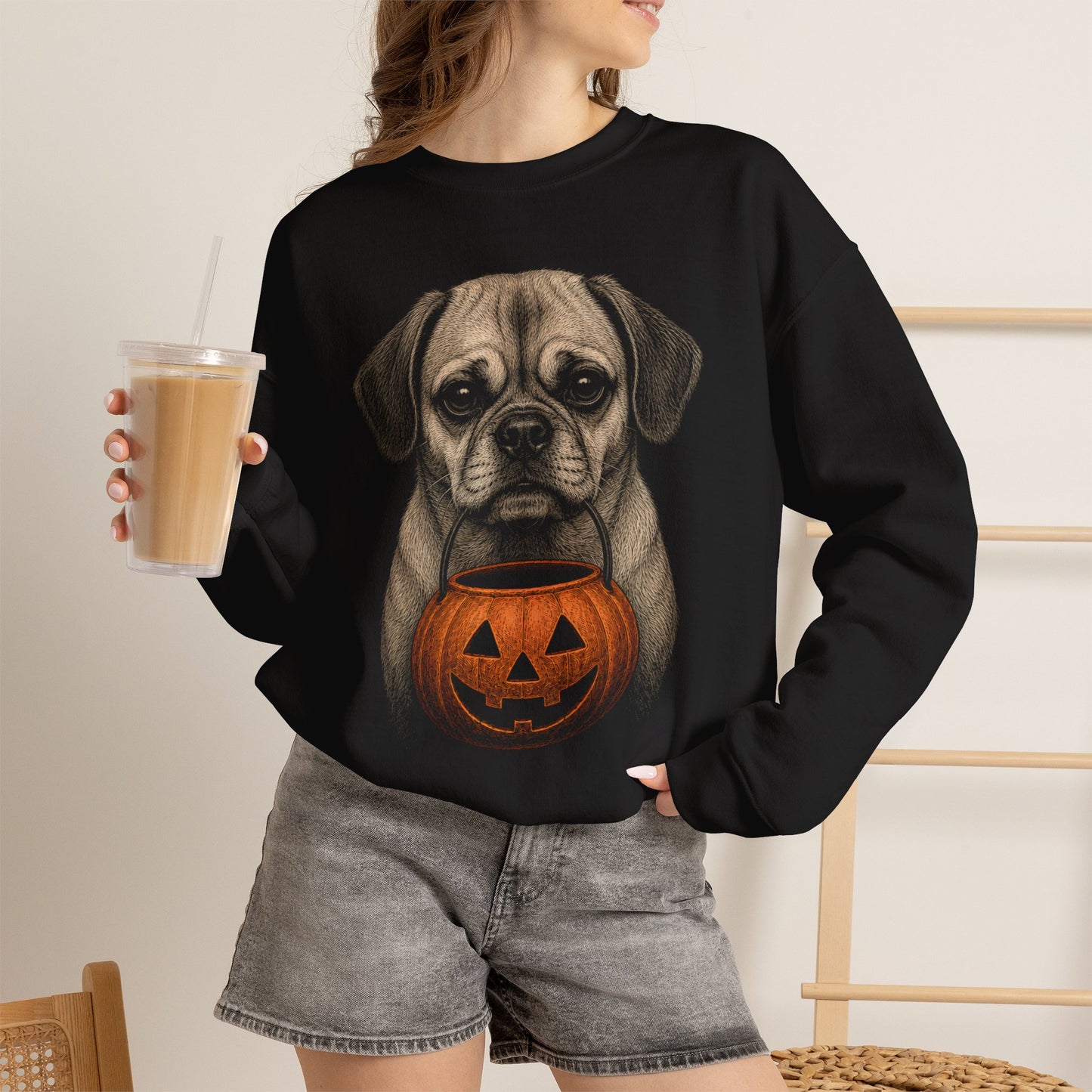 Puggle Halloween Sweatshirt – Boop or Treat