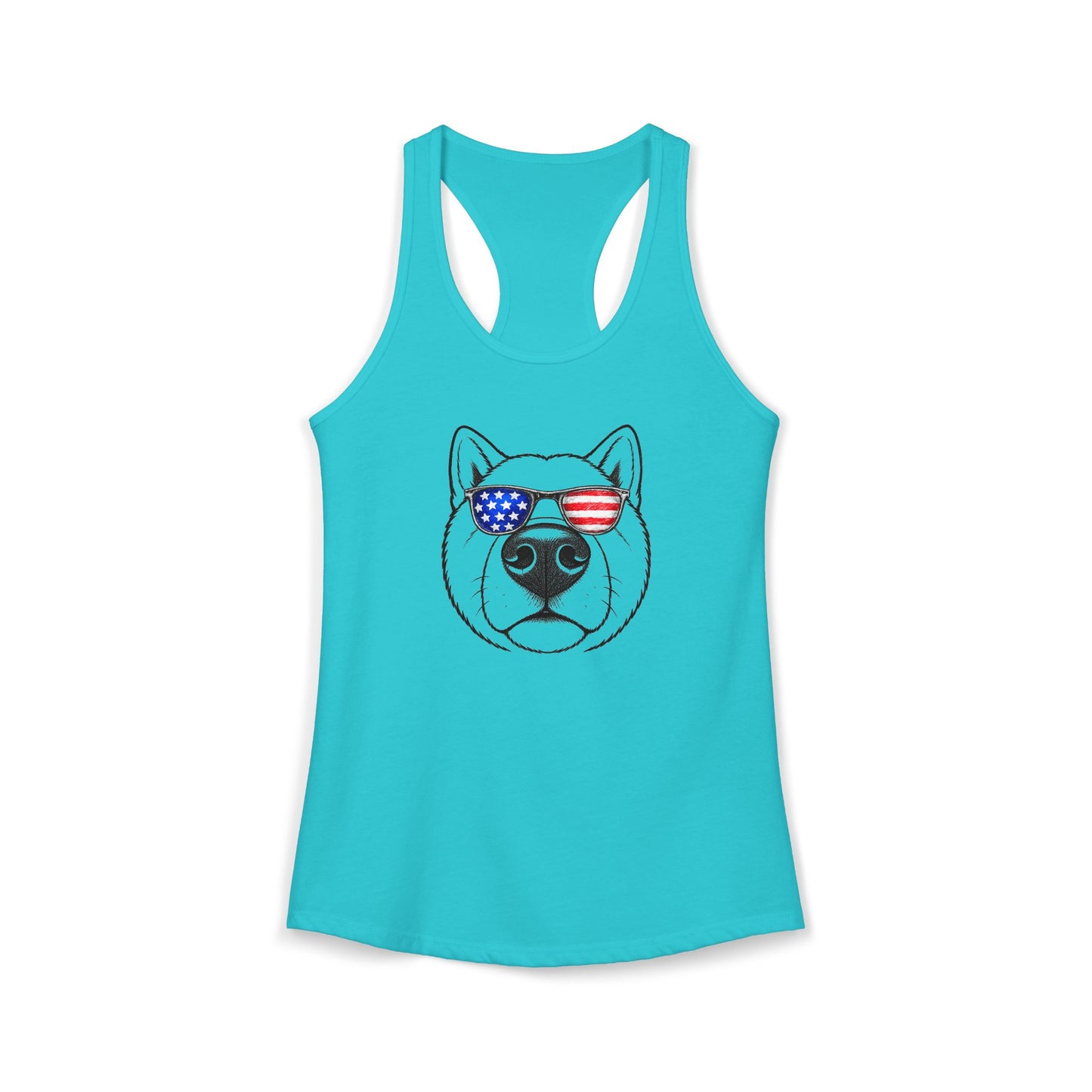 Red, White & BOOP Akita - Women's Racerback Tanktop