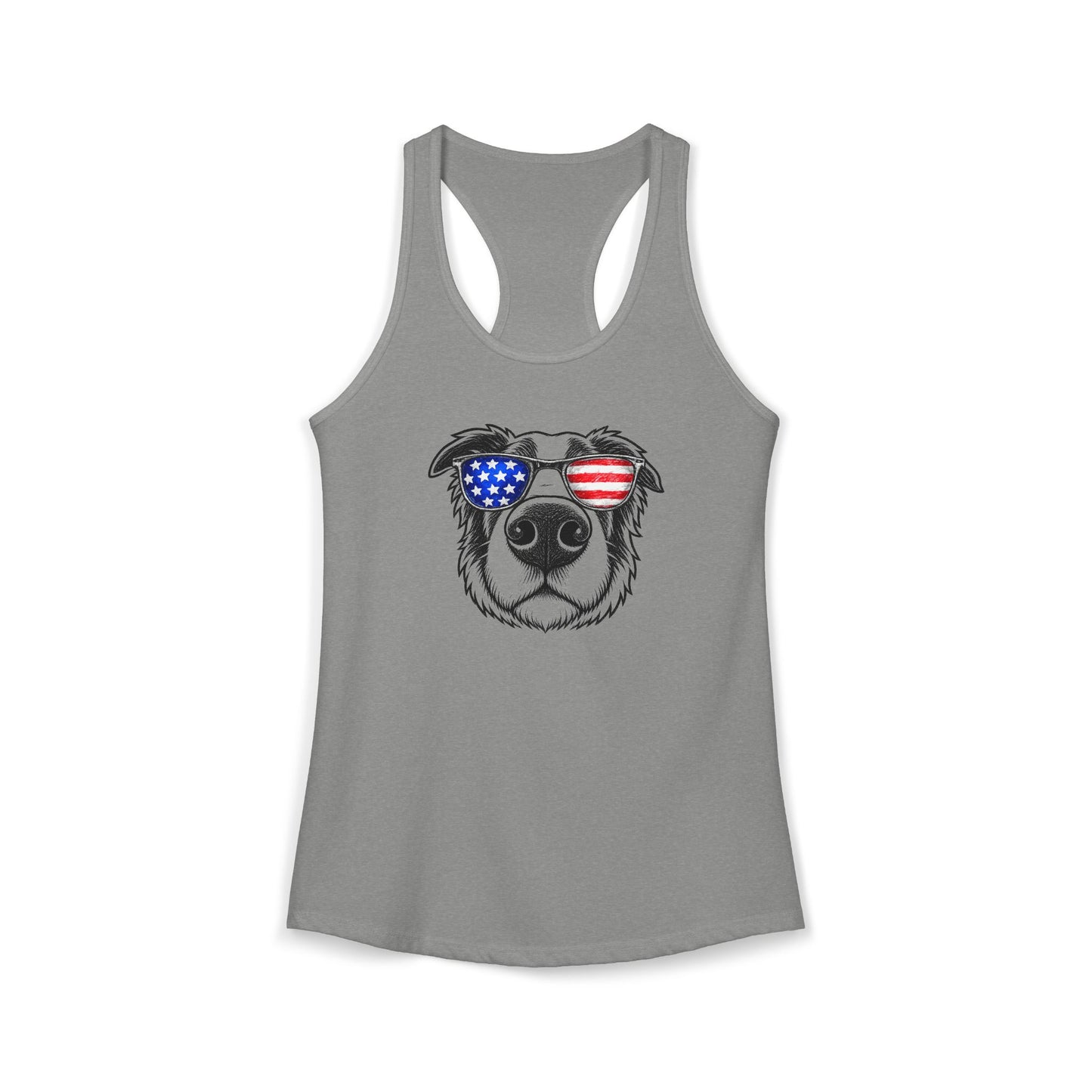 Red, White & BOOP Border Collie - Women's Racerback Tanktop