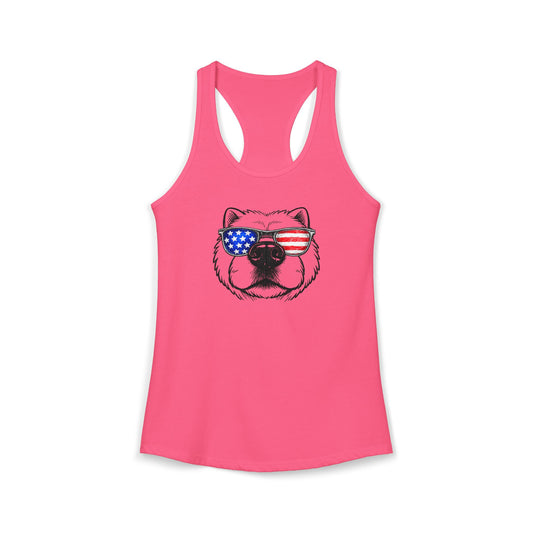Red, White & BOOP Chow Chow - Women's Racerback Tanktop