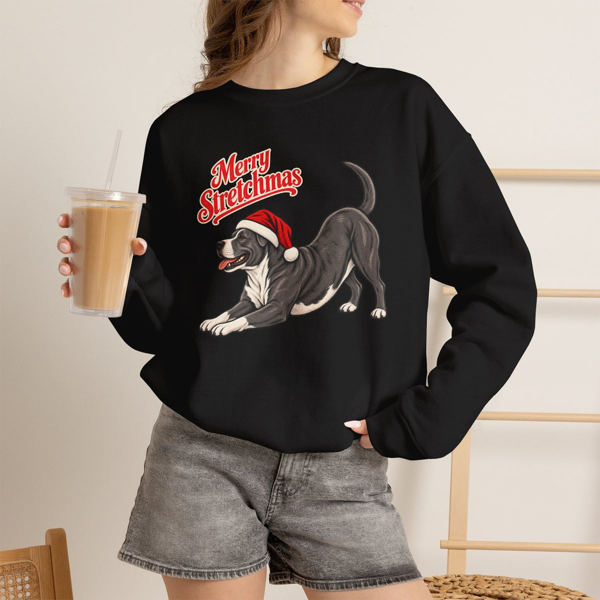 Pit Bull Christmas Sweatshirt | Merry Stretchmas