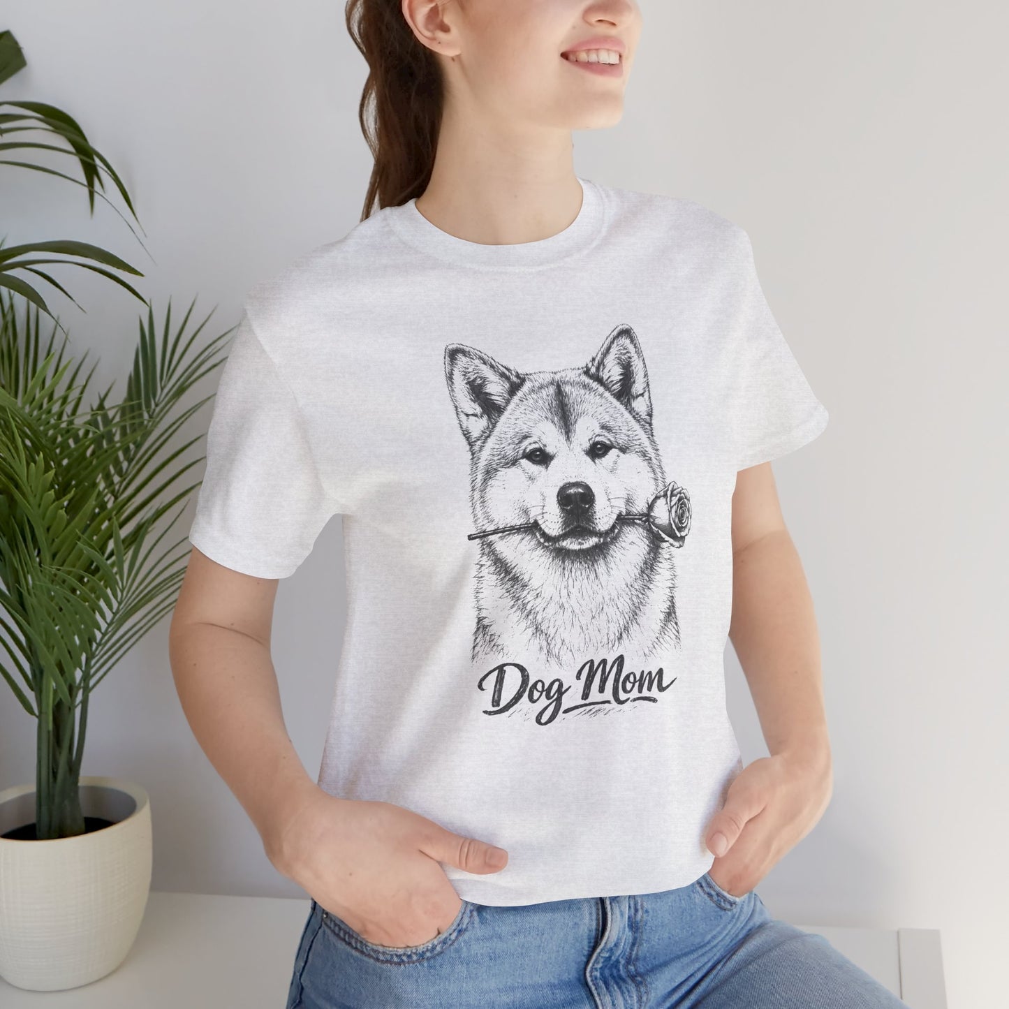 Akita Dog Mom T-Shirt (Rose Collection)