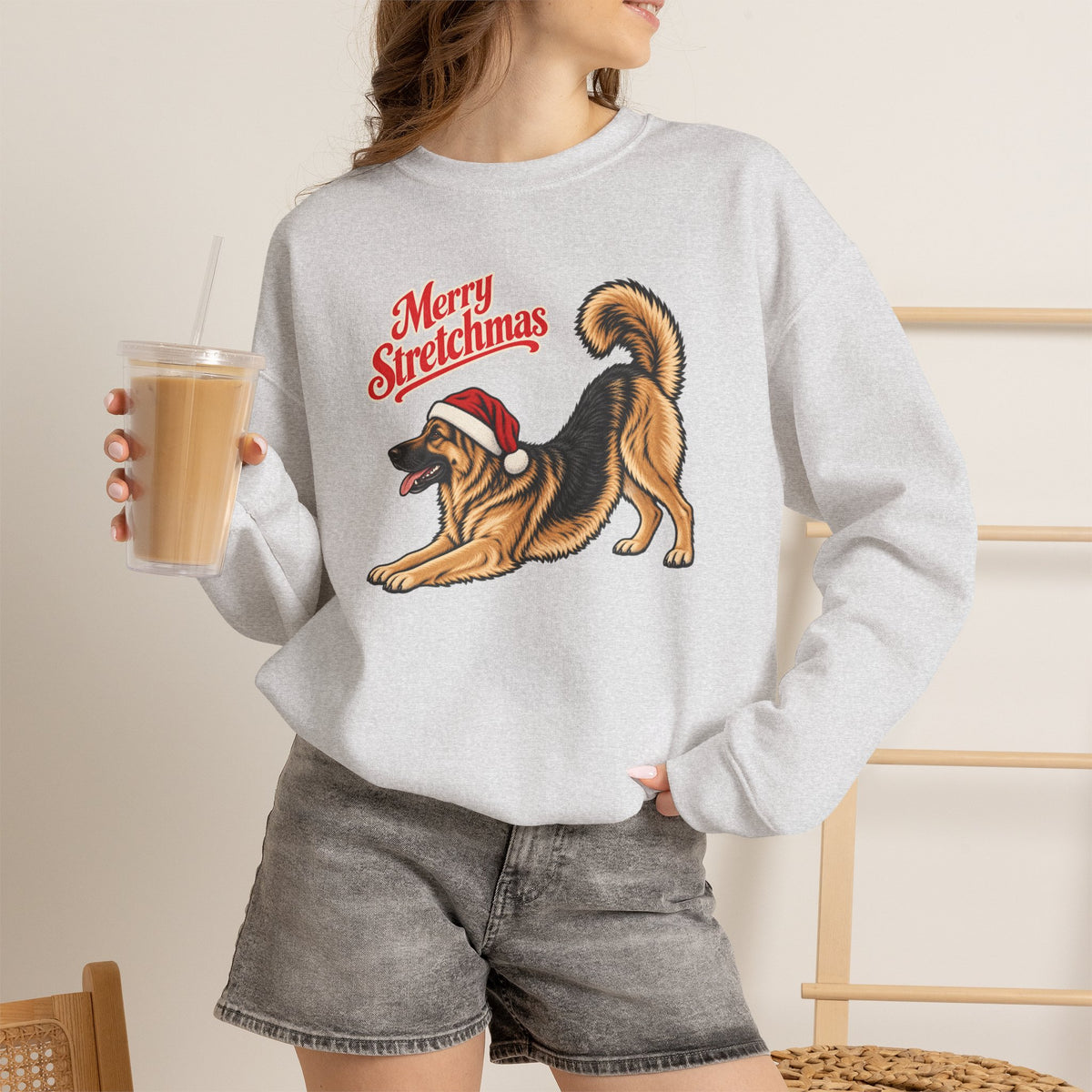 German Shepherd Christmas Sweatshirt | Merry Stretchmas