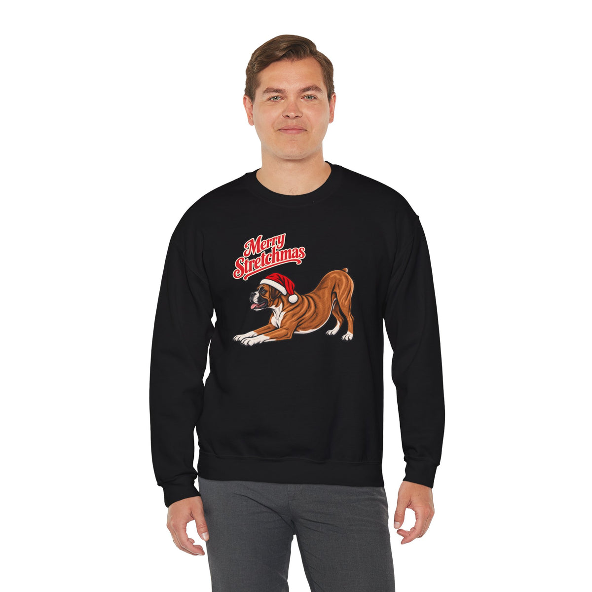 Boxer Christmas Sweatshirt | Merry Stretchmas