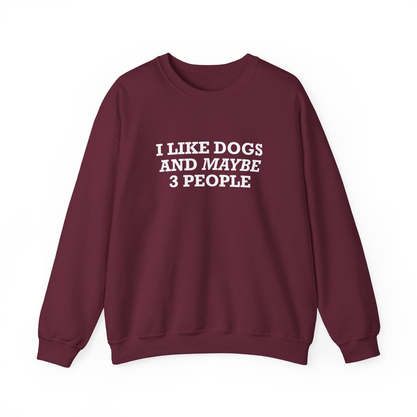 I Like Dogs and Maybe 3 People Sweatshirt – Funny Dog Lover Introvert Shirt for Dog People