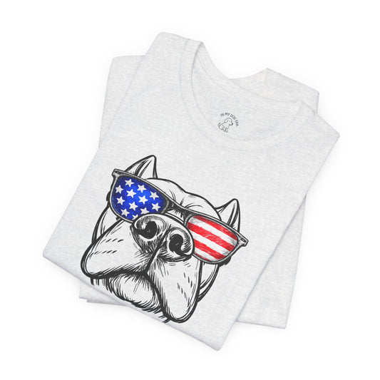 Red, White & BOOP Cane Corso T-Shirt (Cropped Ears)