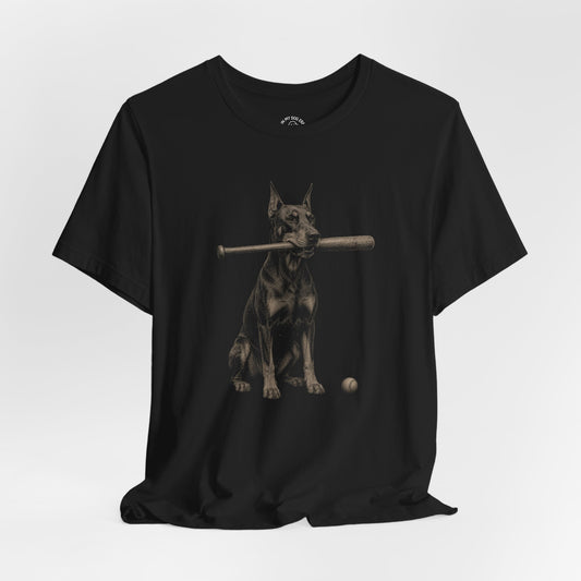 Bat Dog Doberman T-Shirt (Cropped Ears)