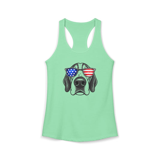 Red, White & BOOP American Foxhound - Women's Racerback Tanktop