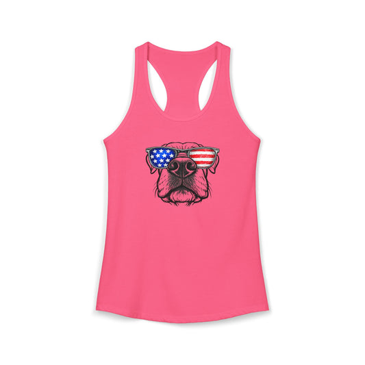 Red, White & BOOP Cane Corso - Women's Racerback Tanktop (Natural Ears)