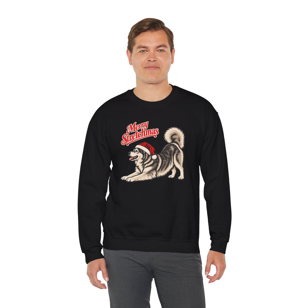 Alaskan Malamute Christmas Sweatshirt | Merry Stretchmas