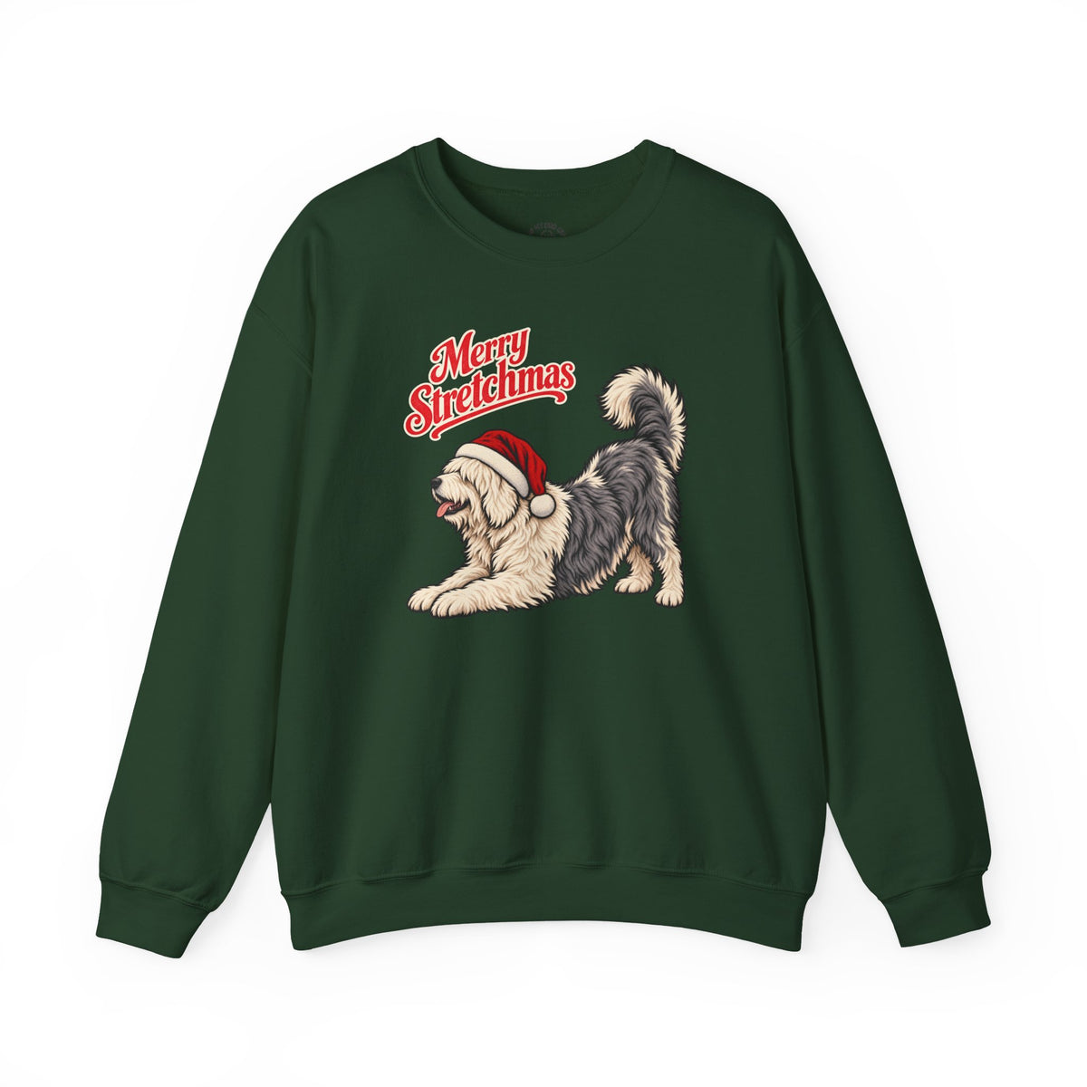Old English Sheepdog Christmas Sweatshirt | Merry Stretchmas