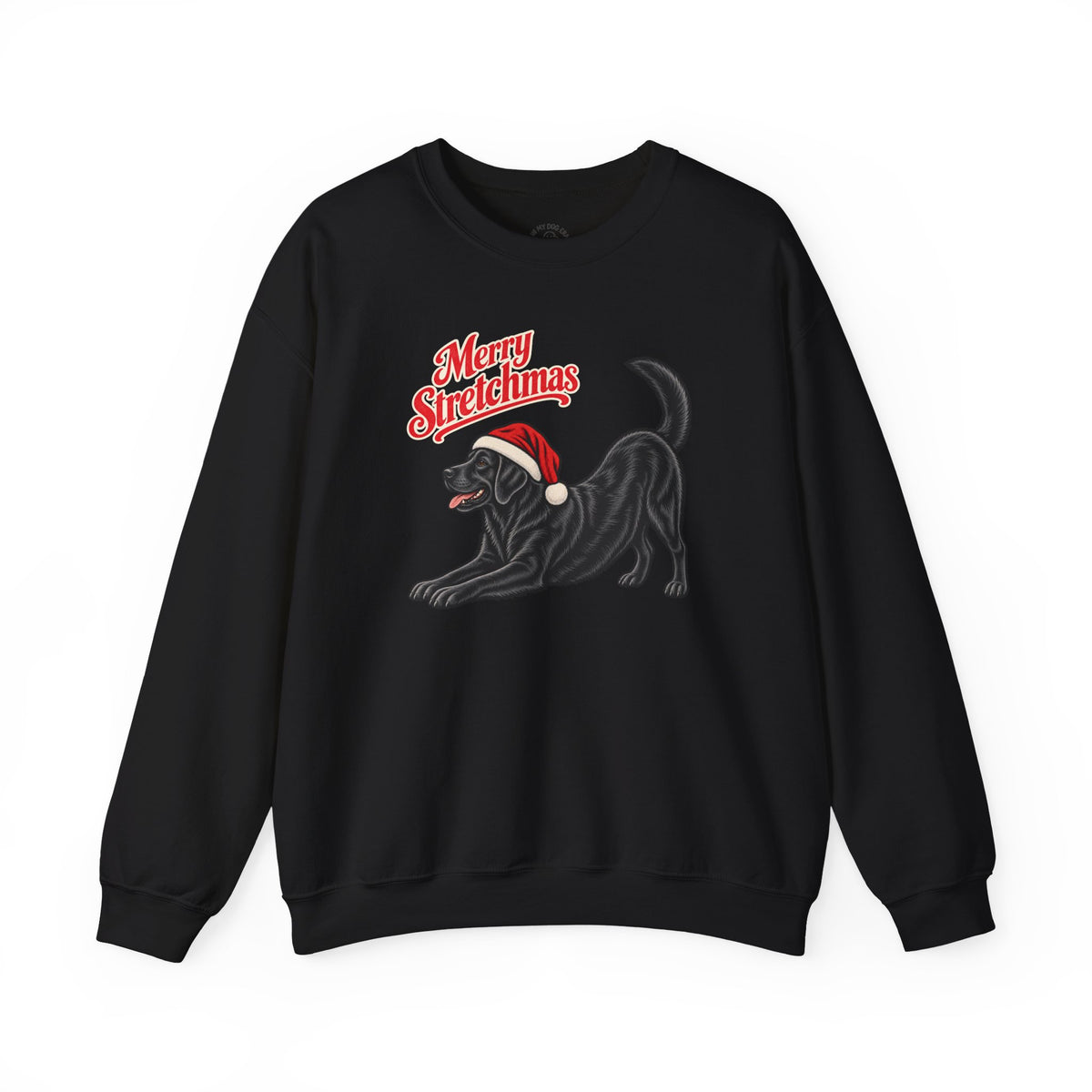 Black Labrador Retriever Christmas Sweatshirt | Merry Stretchmas
