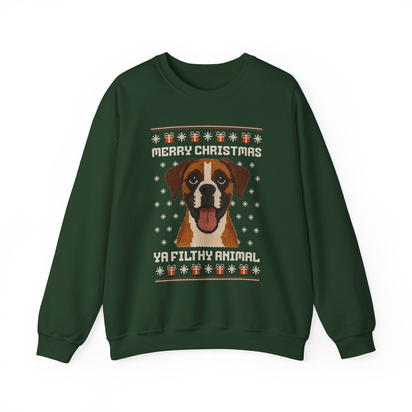 Boxer Merry Christmas Ya Filthy Animal Ugly Christmas Sweatshirt