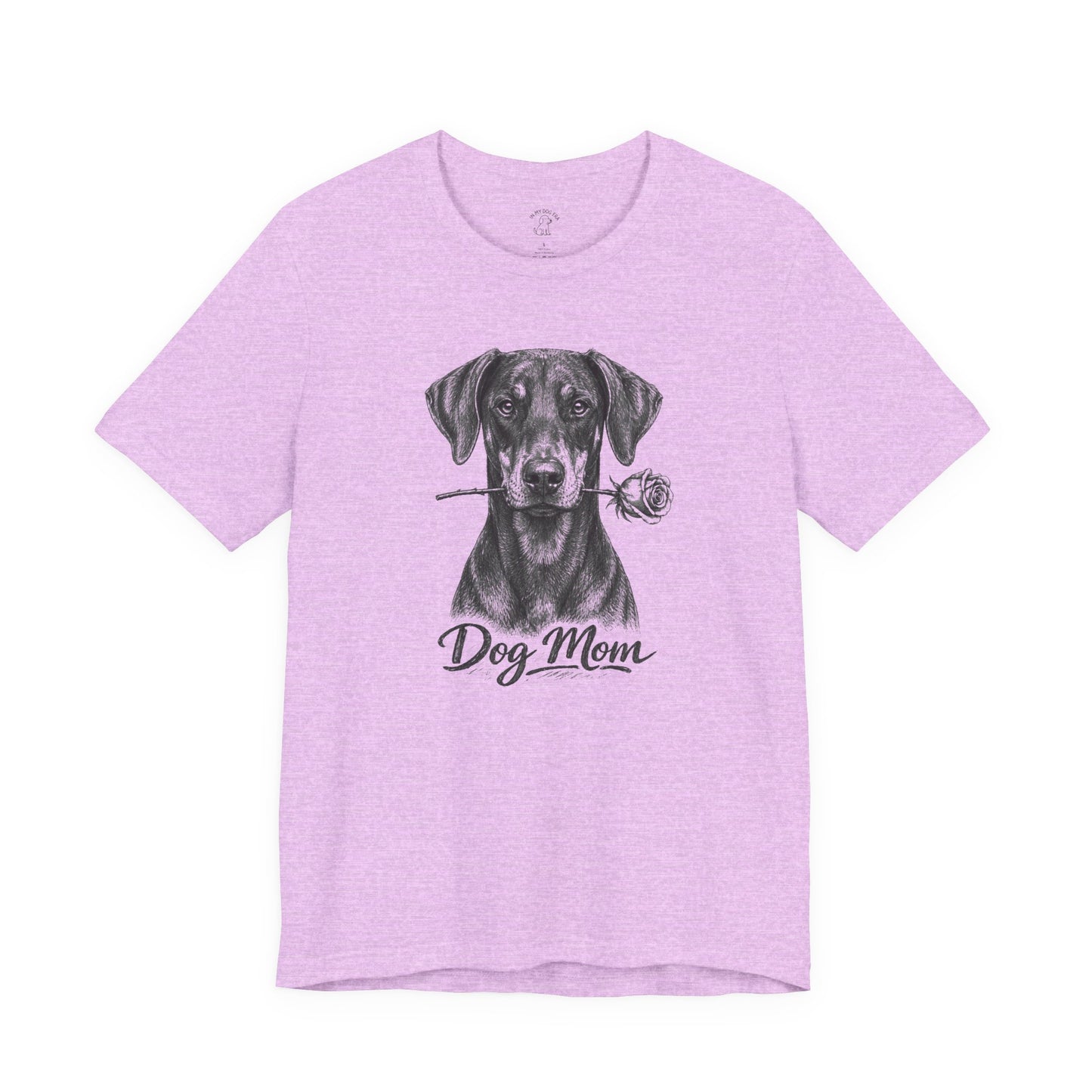 Doberman Dog Mom T-Shirt (Rose Collection) - Natural Ears
