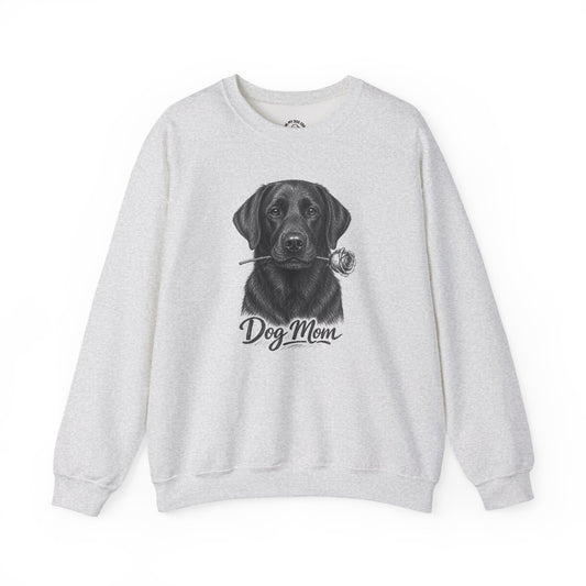 Black Labrador Retriever Dog Mom Sweatshirt (Rose Collection)