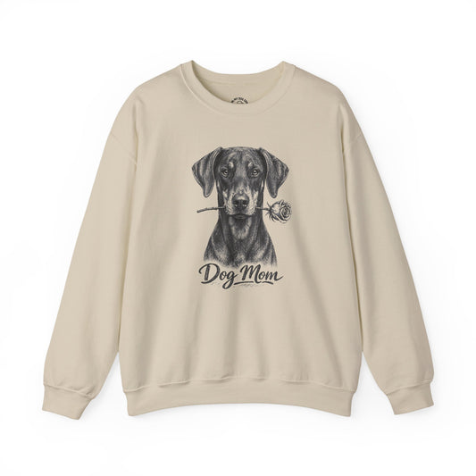 Doberman Dog Mom Sweatshirt (Rose Collection) - Natural Ears